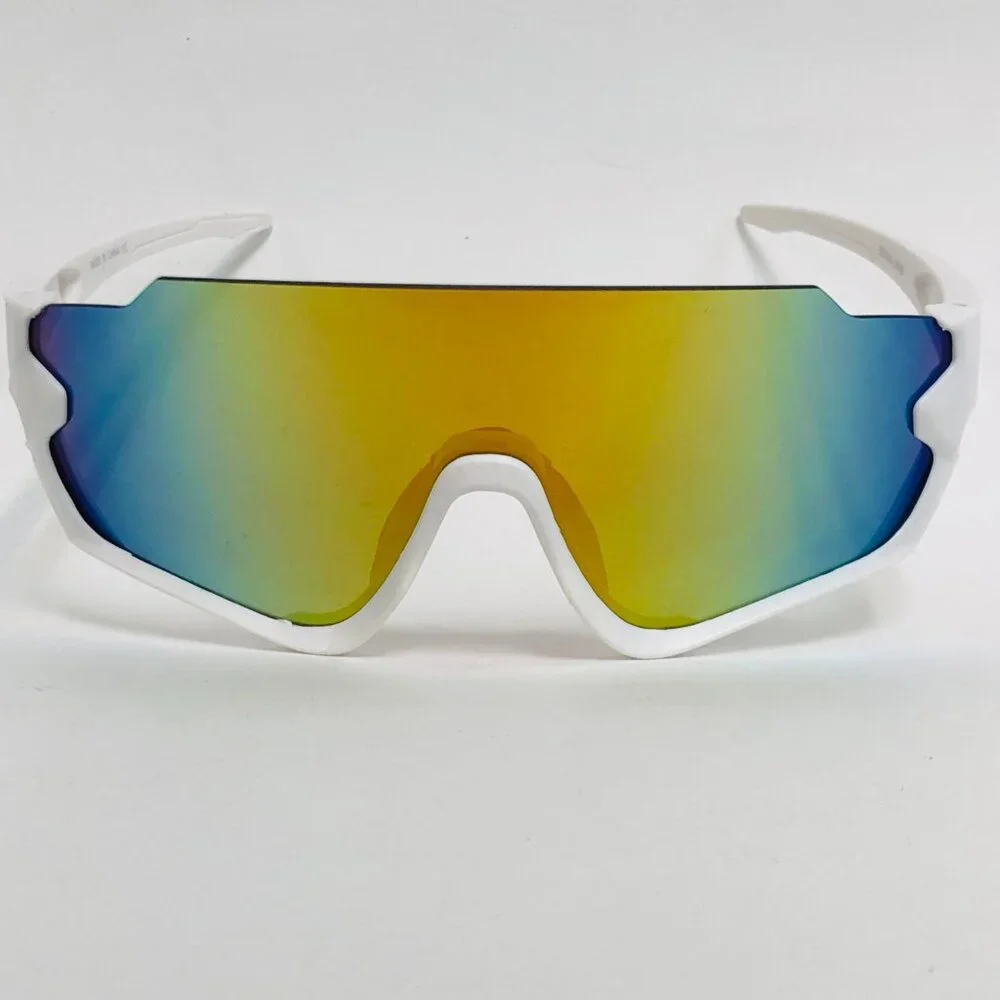 Sport Men Sunglasses Outdoor White Frame Mirror Lens Beach Shades Lentes‎ Gafas